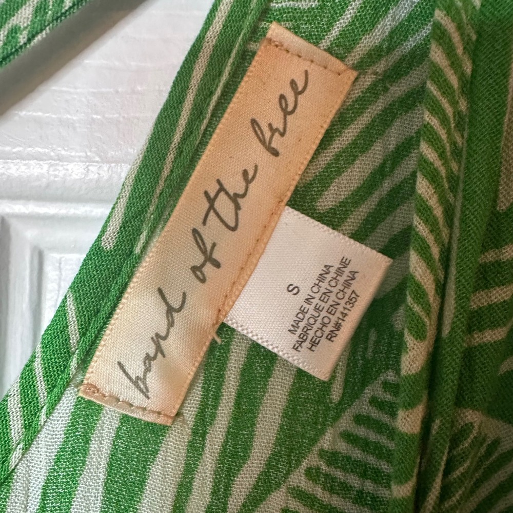 Band of the Free Green Geometric Print Wide Leg Jumpsuit Side Cutouts Womens S - Picture 2 of 6
